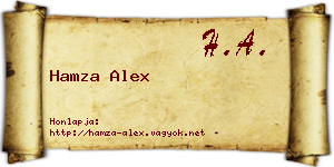 Hamza Alex névjegykártya